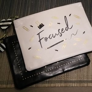 Two cosmetic case, glam bag, zip plastic organizer